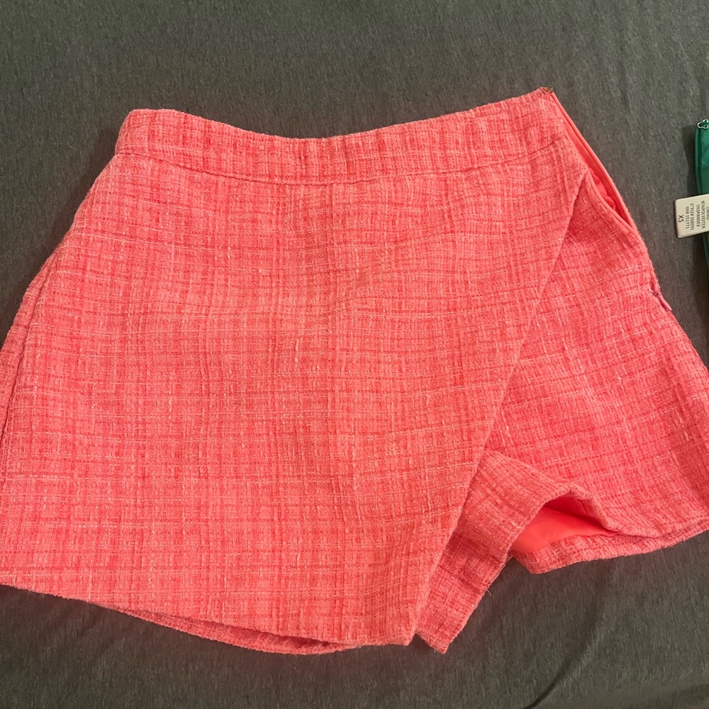 Aqua Pink Tweed textured Skort + free green tweed skirt + free Nordstrom pj set